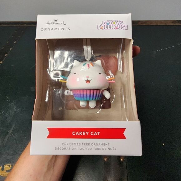 Hallmark Gabby's Dollhouse Cakey Cat Red Box Christmas Tree Ornament 2022 - Picture 1 of 6